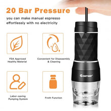Load image into Gallery viewer, 20 Bar Manual Portable Espresso Coffee Machine