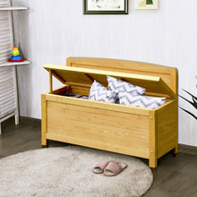 Load image into Gallery viewer, 16.5 Gallon Wood Storage Bench Deck Outdoor Seating 35.5"-Yellow