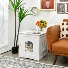 Load image into Gallery viewer, Side Table Nightstand Decorative Cat House-White