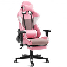 Load image into Gallery viewer, Pink High Back Gaming Racing Chair with Lumbar Support
