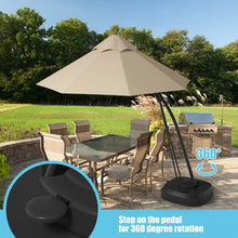 Load image into Gallery viewer, 11 Feet Outdoor Cantilever Hanging Umbrella with Base and Wheels-Beige