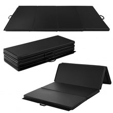 Load image into Gallery viewer, Gymnastics PU Mat Thick Folding Panel Gym Fitness Exercise-Black