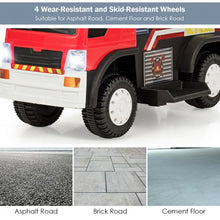 Load image into Gallery viewer, Kids 6V Battery Powered Electric Ride On Fire Truck