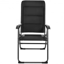 Load image into Gallery viewer, 2 Pcs Patio Back Adjustable Reclining Folding Chairs-Black