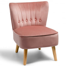 Load image into Gallery viewer, Armless Accent Chair Tufted Velvet Leisure Chair-Pink