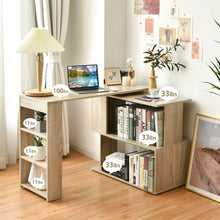 Load image into Gallery viewer, Study L-Shaped Rotating Corner Computer/Laptop Table with Bookshelves