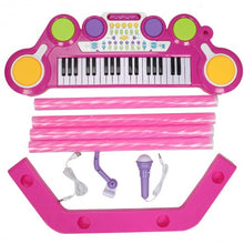 Load image into Gallery viewer, Kids 37 Key Electronic Keyboard Musical Piano w/ Microphone-Pink