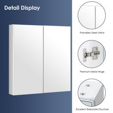 Load image into Gallery viewer, 2-Tier Wall-Mounted Storage Cabinet with Double Mirror Doors