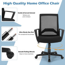 Load image into Gallery viewer, Height Adjustable Mid Back Task Chair Mesh Office Chair with Lumbar Support
