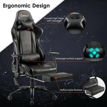 Load image into Gallery viewer, Ergonomic High Back PU Leather Massage Gaming Chair-Black