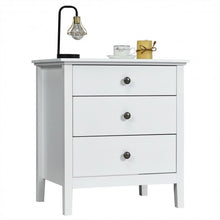Load image into Gallery viewer, Nightstand Beside End Side Table Organizer with 3 Drawers-White