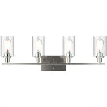 Load image into Gallery viewer, 4-Light Wall Sconce with Clear Glass Shade-Sliver