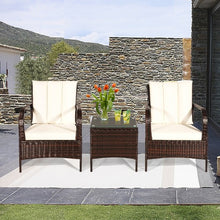 Load image into Gallery viewer, 3 PCS Patio Rattan Furniture Set-White
