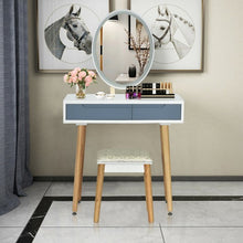 Load image into Gallery viewer, Touch Screen Vanity Makeup Table Stool Set -Gray