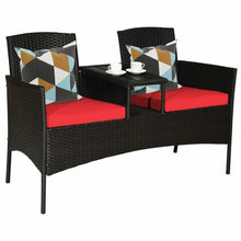 Load image into Gallery viewer, Patio Rattan Conversation Set -Red