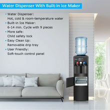 Load image into Gallery viewer, Top Loading Water Dispenser with Built-In Ice Maker Machine-Black