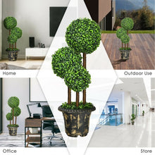 Load image into Gallery viewer, 36'' Artificial Topiary Triple Ball Tree for Indoor and Outdoor