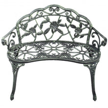 Load image into Gallery viewer, Outdoor Cast Aluminum Patio Bench Antique Rose