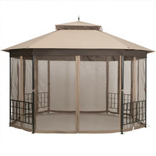 Load image into Gallery viewer, 10’x 12’ Octagonal Patio Gazebo-Brown