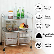 Load image into Gallery viewer, 4 Drawers Shelves Rolling Storage Cart Rack-Clear