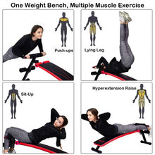 Load image into Gallery viewer, Folding Weight Bench Adjustable Sit-up Board Workout Slant Bench-Red