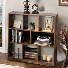 Load image into Gallery viewer, Open Compartments Industrial Freestanding Bookshelf-Brown