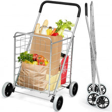 Load image into Gallery viewer, Portable Folding Shopping Cart Utility for Grocery Laundry-Silver