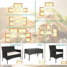 Load image into Gallery viewer, 4 Pcs Patio Rattan Cushioned Sofa Furniture Set