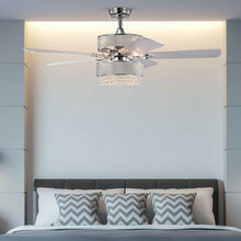 Load image into Gallery viewer, Modern Crystal Ceiling Chandelier Fan With Light Chrome Finished