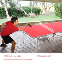 Load image into Gallery viewer, 60 Inches Portable Tennis Ping Pong Folding Table with Accessories-Red