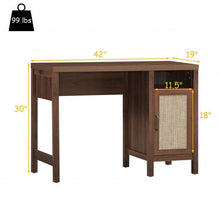 Load image into Gallery viewer, Rustic Computer Desk Writing Table Study Workstation with Storage Cabinet-Walnut