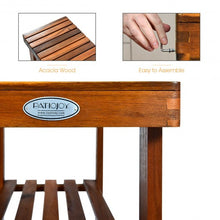 Load image into Gallery viewer, 3-Tier Wood Shoe Rack Shoe Bench Freestanding Boots Organizer