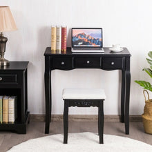 Load image into Gallery viewer, Vanity Set with Removable Makeup Organizer-Black