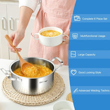 Load image into Gallery viewer, 6 Piece Stainless Steel Cookware Set Nonstick Pot