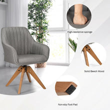 Load image into Gallery viewer, Fabric Swivel Accent Chair with Beech Wood Legs