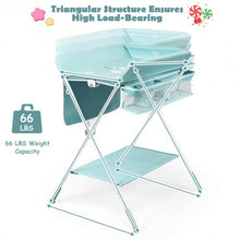Load image into Gallery viewer, Folding Baby Changing Table with Storage -Blue