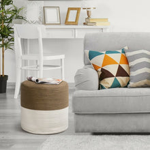 Load image into Gallery viewer, Pouf Ottoman Round for Sitting Braided Pouf with Jute Cover