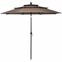 Load image into Gallery viewer, 10ft 3 Tier Patio Umbrella Aluminum Sunshade Shelter Double Vented without Base