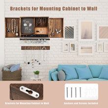 Load image into Gallery viewer, Rustic Wall Mounted Jewelry Cabinet with Barn Door Decor