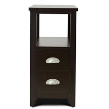 Load image into Gallery viewer, End Table Wooden with 2 Drawers and Shelf Bedside Table-Espresso