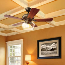 Load image into Gallery viewer, 52" Vintage Ceiling Fan Light with Remote Control Reversible Blades Home Indoor