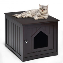 Load image into Gallery viewer, Sidetable Nightstand Weatherproof Multi-function Cat House-Brown