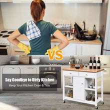 Load image into Gallery viewer, Rolling Kitchen Trolley Island Utility Cart Storage Shelf-White