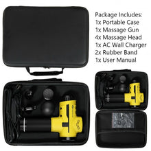 Load image into Gallery viewer, Powerful Rechargeable Deep Muscle Massager with 4 Heads-Yellow
