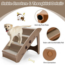Load image into Gallery viewer, Collapsible Plastic Pet Stairs 4 Step Ladder for Small Dog and Cats-Coffee