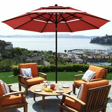 Load image into Gallery viewer, 10ft 3 Tier Patio Umbrella Aluminum Sunshade Shelter Double Vented-Burgundy