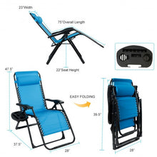 Load image into Gallery viewer, Oversize Lounge Chair Patio Heavy Duty Folding Recliner-Blue
