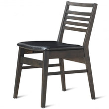Load image into Gallery viewer, Set of 2 Armless PU Leather Dining Side Chairs-Black