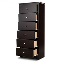 Load image into Gallery viewer, 6 Drawers Chest Dresser Clothes Storage Bedroom Furniture Cabinet-Brown