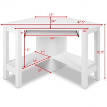 Load image into Gallery viewer, Wooden Study Computer Corner Desk with Drawer-White